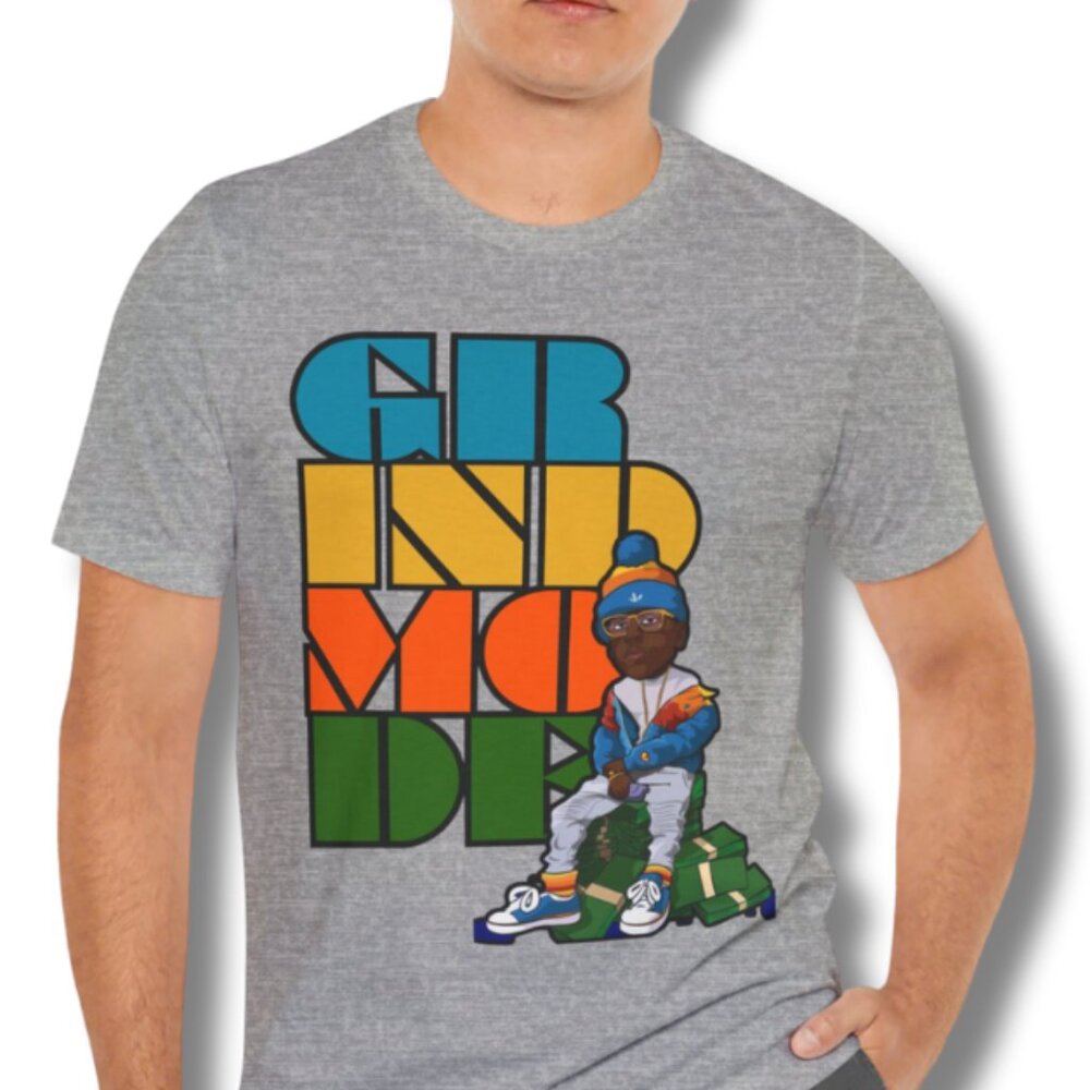 GRIND MODE “Sitting on Cash” Graphic-Tee 💸🔥 (GRAY)| New Men’s Streetwear